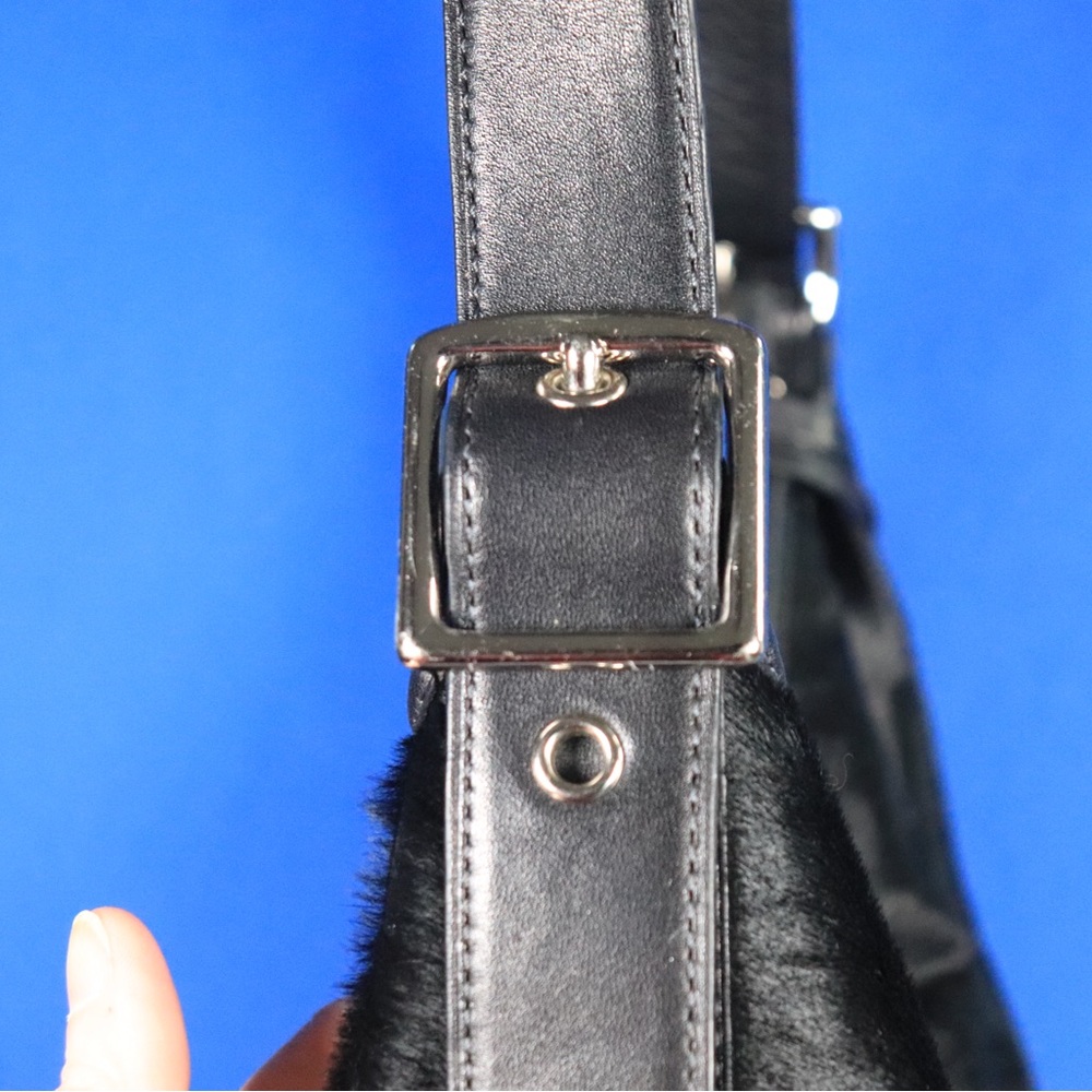 RARE Coach Legacy Black Calf Hair and Leather Duffle Bag Style 21158 - Picture 13 of 14